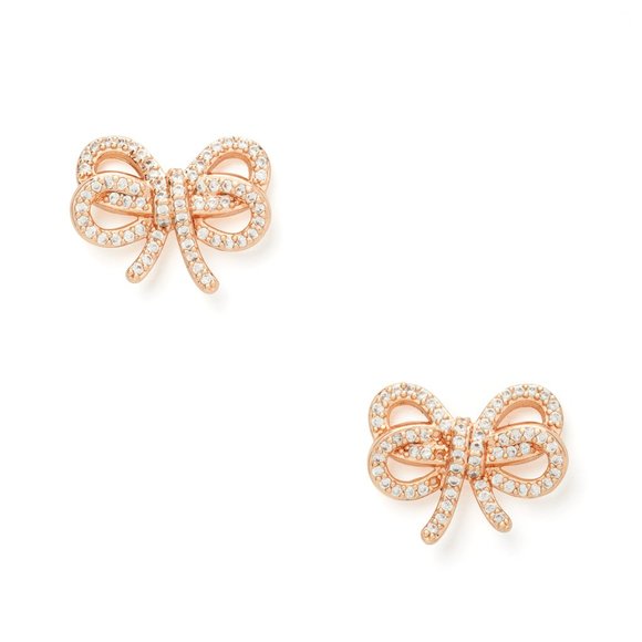 🎁Kate Spade bow meets girl pave studs - Picture 1 of 3